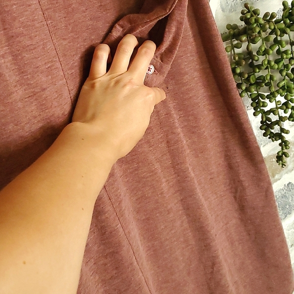 Prana Besha Shirt Dress, Heathered Mauve/Marsala color, Women's Small - Picture 6 of 10